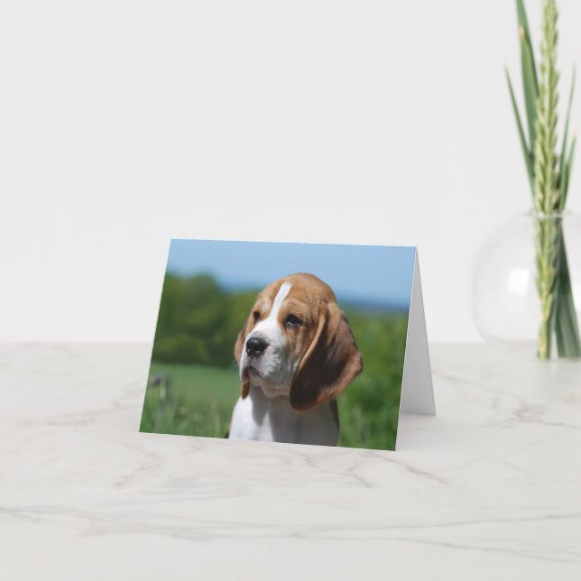 Beagle Valp Hund Blank Notkort Kort (Framsida)
