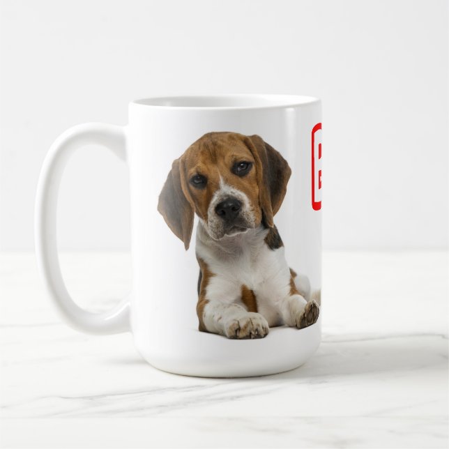 Beagle Valp Hund - Röd kärlek Valp Kaffemugg (Vänster)