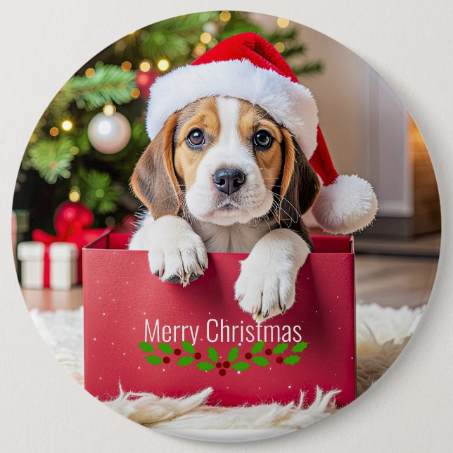 Beagle Valp Jul Design, Knapp (Framsida)