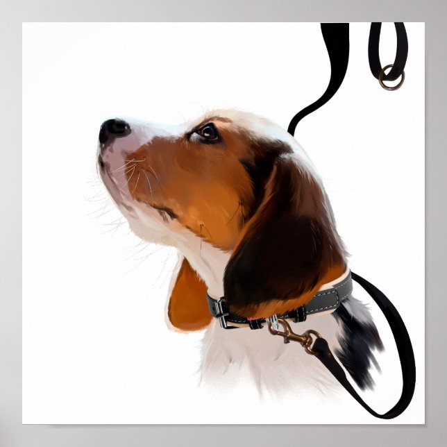 Beagle-valp på ett utslag poster (Framsidan)