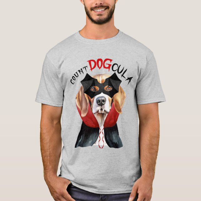 Beagle Vampire Hund Funny Halloween T Shirt (Framsida)