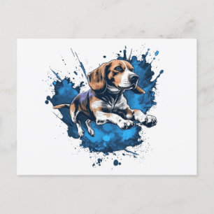 Beagle Vatten sport Vykort