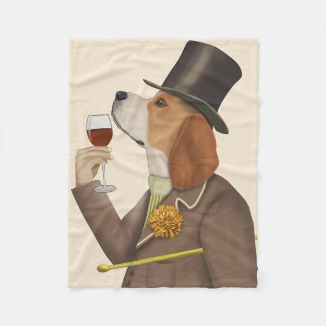 Beagle Vin Snob Fleecefilt (Framsidan)