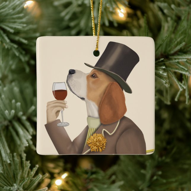 Beagle Vin Snob Julgransprydnad Keramik (Träd)