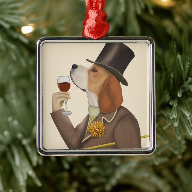 Beagle Vin Snob Julgransprydnad Metall (Träd)