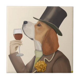 Beagle Vin Snob Kakelplatta