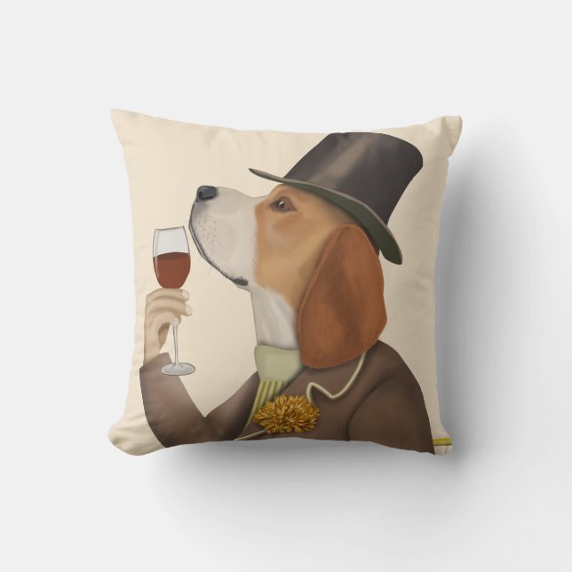 Beagle Vin Snob Kudde (Framsida)