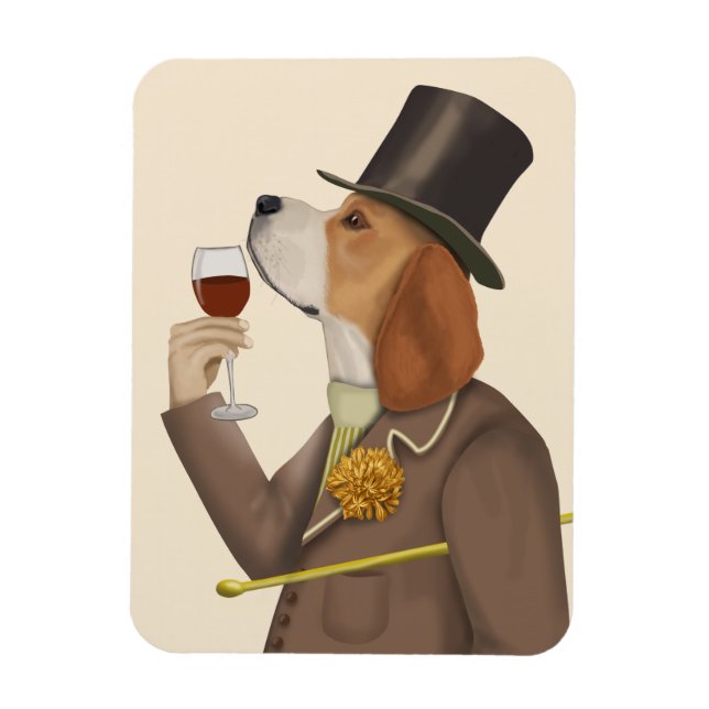 Beagle Vin Snob Magnet (Vertikal)