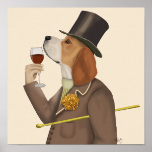 Beagle Vin Snob Poster