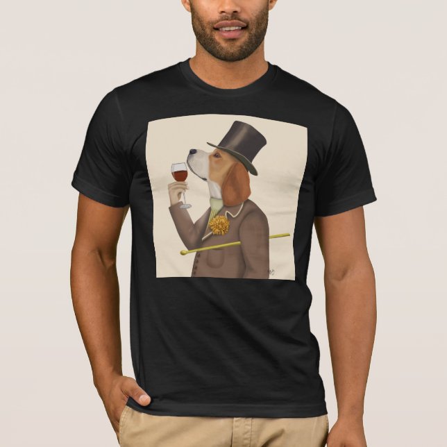 Beagle Vin Snob T Shirt (Framsida)