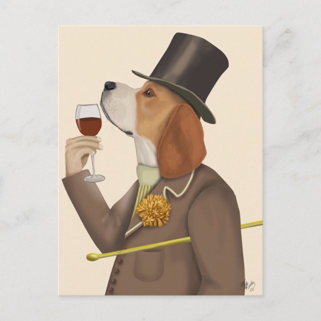 Beagle Vin Snob Vykort (Framsida)