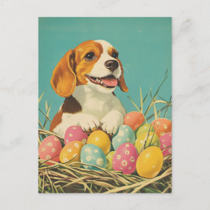 Beagle Vintage Påsk Vykort