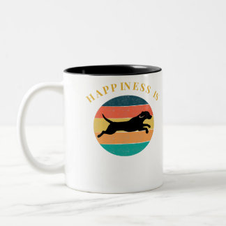 Beagle Vintage Retro Happity är För manar Hund Två-Tonad Mugg