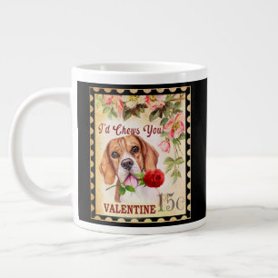Beagle Vintage Valentine Hund med Ro Jumbo Mugg