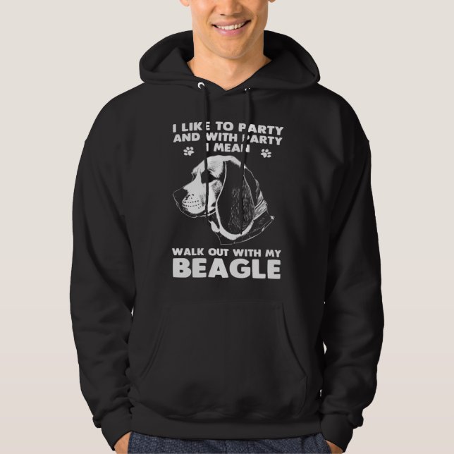 Beagle  Walk Out With My Beagle Dog Hoodie (Framsida)