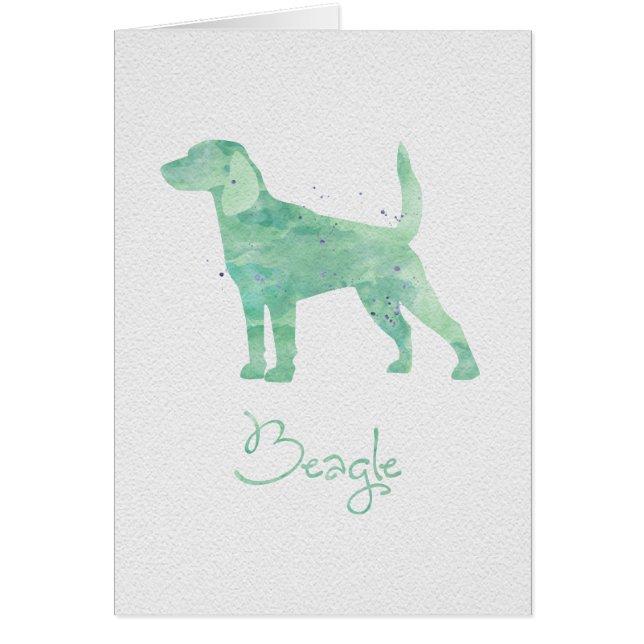 Beagle Watercolor Design Hälsningskort (Framsidan)