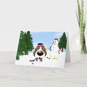 Beagle Winter Scene Helgkort