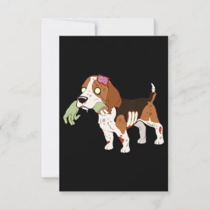Beagle Zombie Hand Rolig hund Halloween Gift OSA Kort