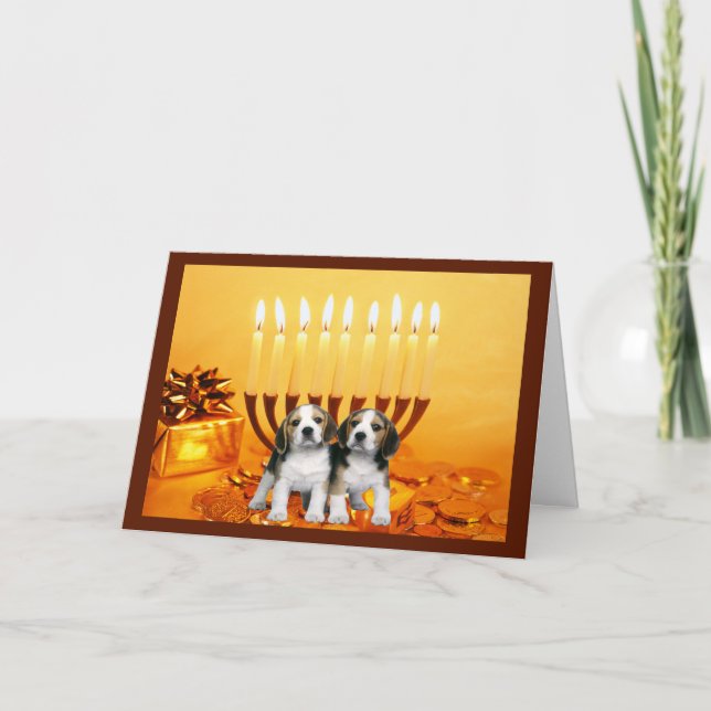 BeagleChanukah kort Menorah2 (Framsida)