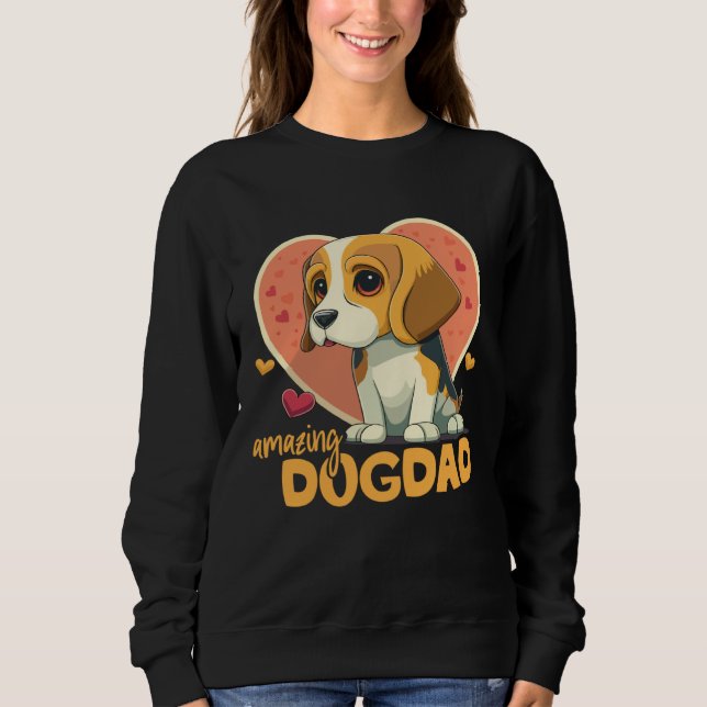Beagledog With Heartdecoration, Amazing Dogdad T Shirt (Framsida)