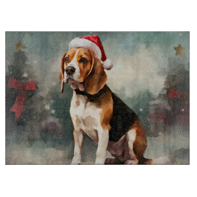 Beaglehund i snö jul (Framsidan)