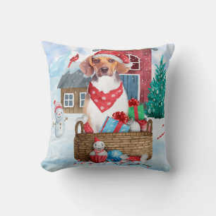 Beaglehund i snö Jul Hund Hus Kudde