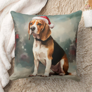 Beaglehund i snö jul kudde