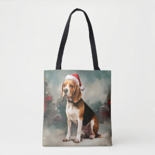 Beaglehund i snö jul tygkasse