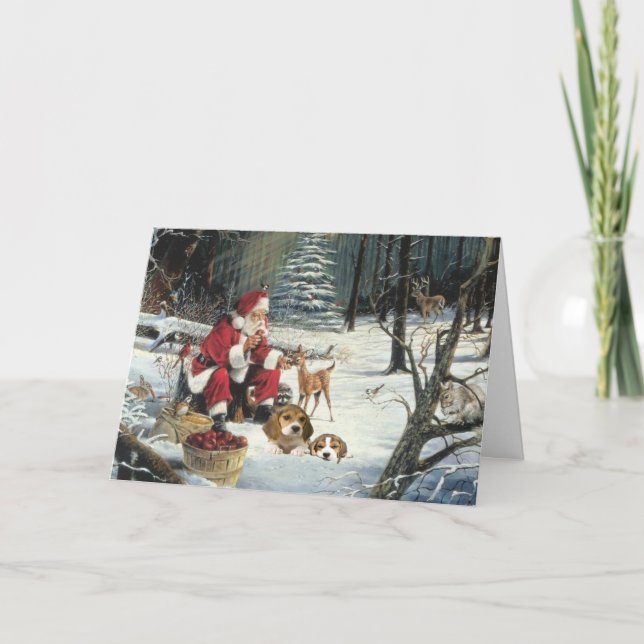 BeaglejulkortSanta skogen Helgkort (Framsida)