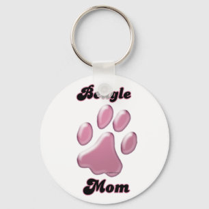 Beaglemamma rosa Pawprint Keychain Nyckelring