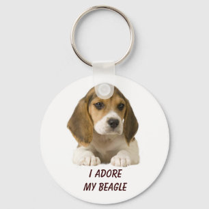 Beaglen älskar Keychain Nyckelring