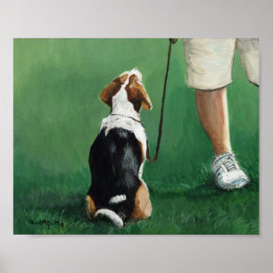 Beaglen sitter konsttrycket poster