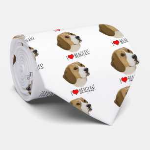 Beagleporträtt: Jag älskar Beagles! Slips