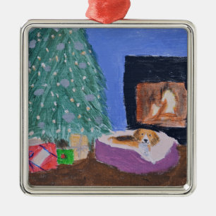 Beagleprydnad Julgransprydnad Metall