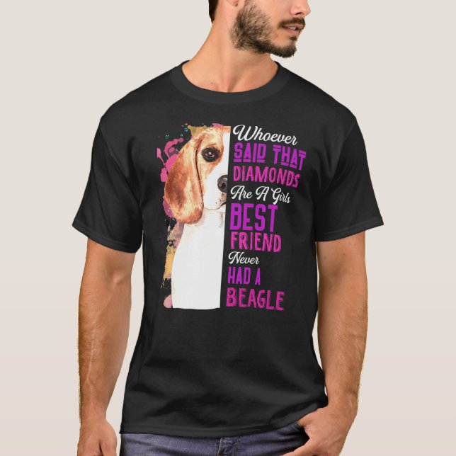 Beagles är en flickas bästa vän Hund Mammor d T Shirt (Framsida)