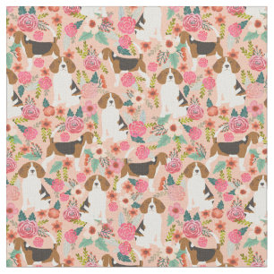Beagles Fabric - Flowers Rosa Tyg