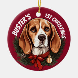 Beagles första jul julgransprydnad keramik