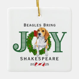 Beagles Get Joy Julgransprydnad Keramik