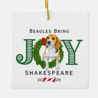 Beagles Get Joy Julgransprydnad Keramik