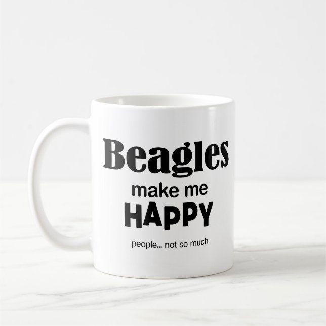Beagles gör mig Lycklig Kaffemugg (Vänster)
