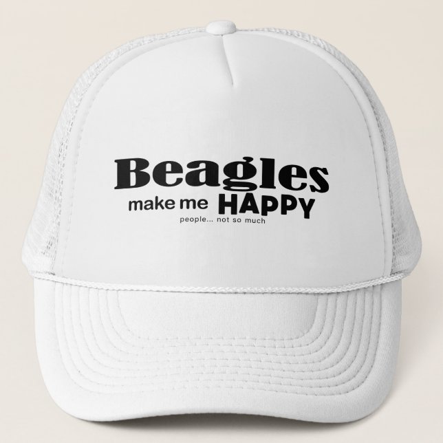 Beagles gör mig Lycklig Keps (Framsida)