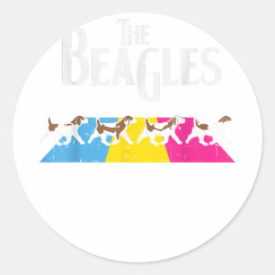 Beagles Hund Pun Bisexual Pride Funny Animal LG Runt Klistermärke