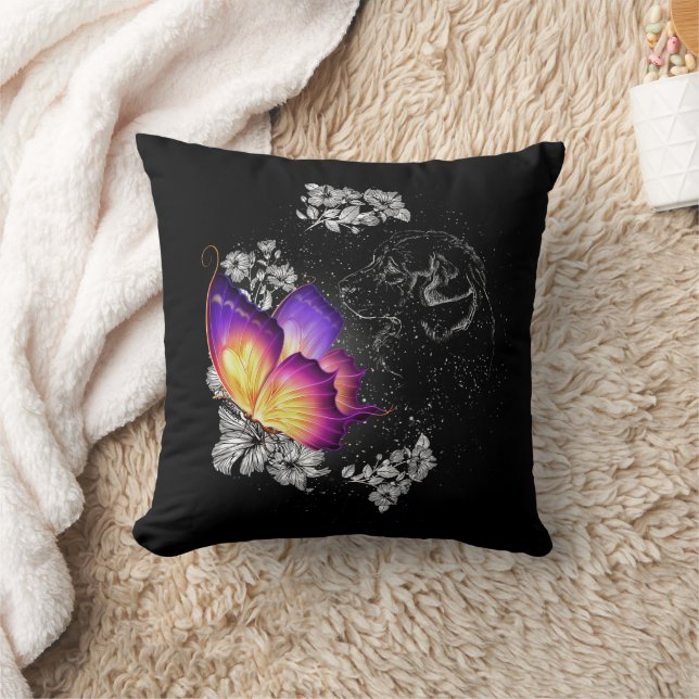 Beagles Hund with Butterfly Hund in Heaven Memoria Kudde (Filt)