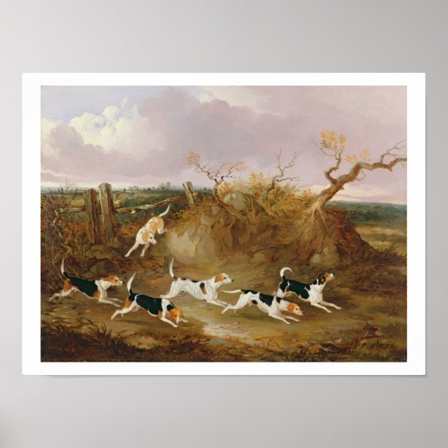 Beagles in Fullt Gråter, 1845 (oil on canvas) Poster (Framsidan)