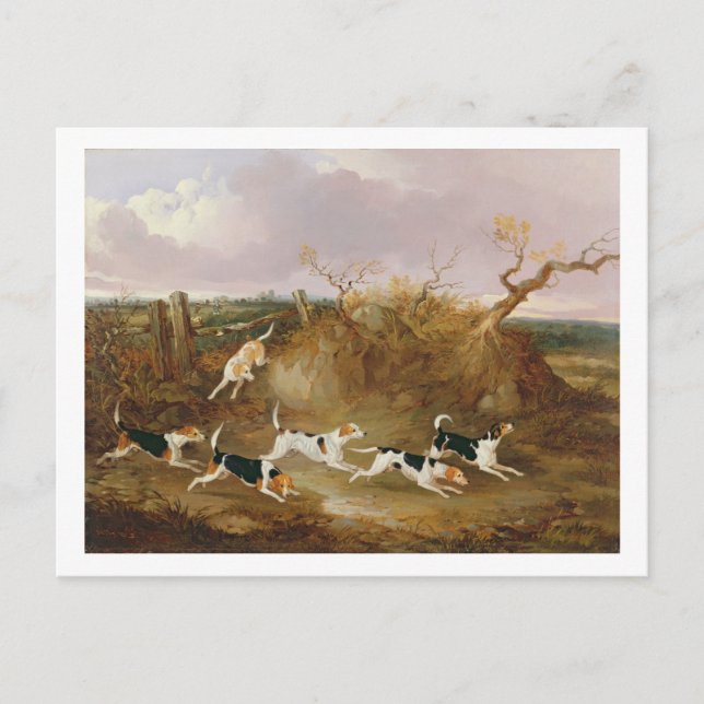 Beagles in Fullt Gråter, 1845 (oil on canvas) Vykort (Framsida)