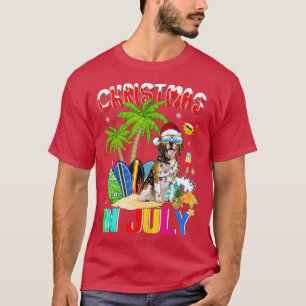Beagles in Santa Hat Sunglass jul i juli T Shirt