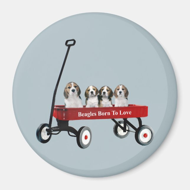 Beagles in Wagon Magnet (Framsidan)