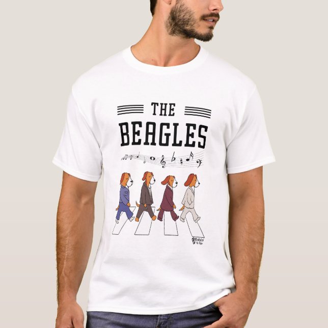 Beagles Män Vitt T Shirt (Framsida)