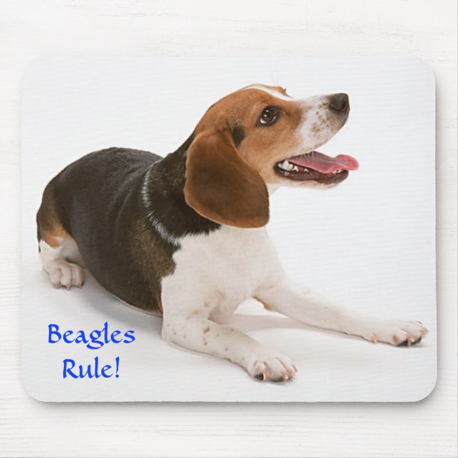 Beagles Rule Lycklig Beagle Mousepad Musmatta (Framsidan)