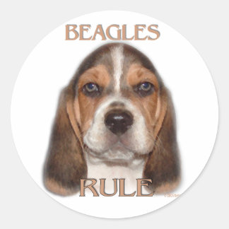 Beagles Rule! Runt Klistermärke